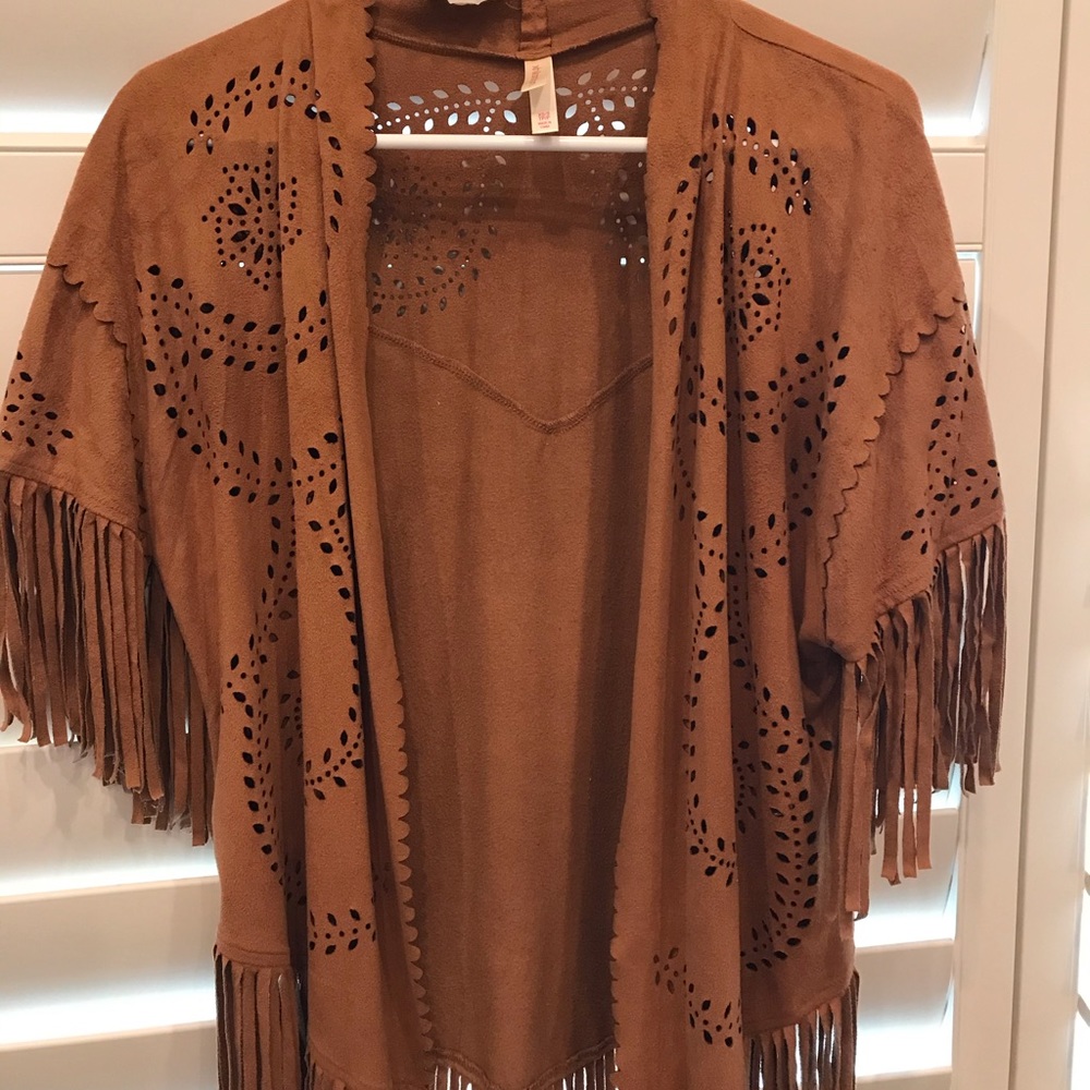 Suede cardigan
